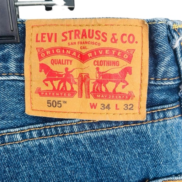 Levis 505 Regular Fit Jeans, Size 34 x 32 - Blue - Picture 8 of 10